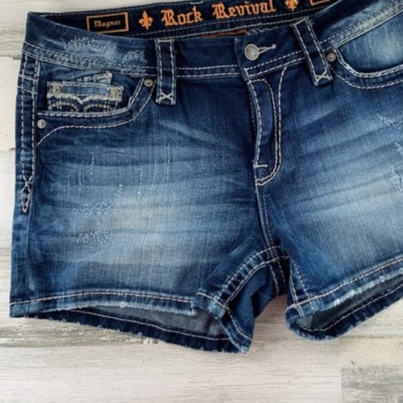 🤘NeW🎸 ROCK REVIVAL MAGNOR EASY SHORTS Size 28 - Picture 12 of 16